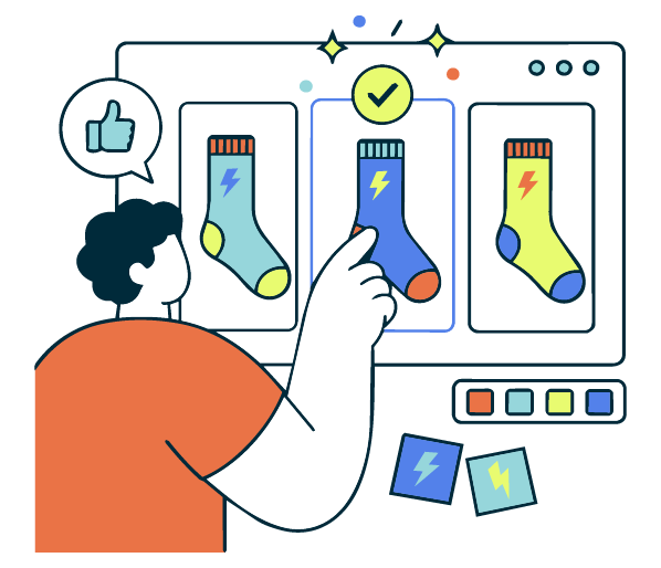 Choosing between sock design options